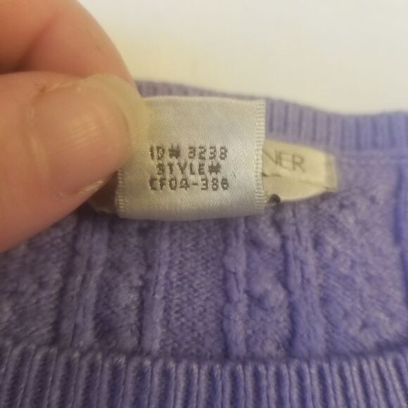 Casual Corner Blue Braided Cable Knit Boat Neck Textured Sweater Size Large - Picture 8 of 10